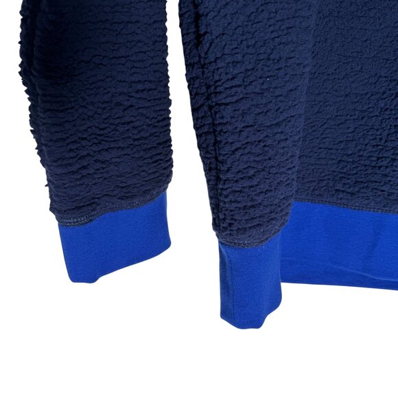 Lands' End Sherpa Pullover Hoodie Kids Size Large 10-12 Deep Sea Navy Blue NWT! - Picture 5 of 5